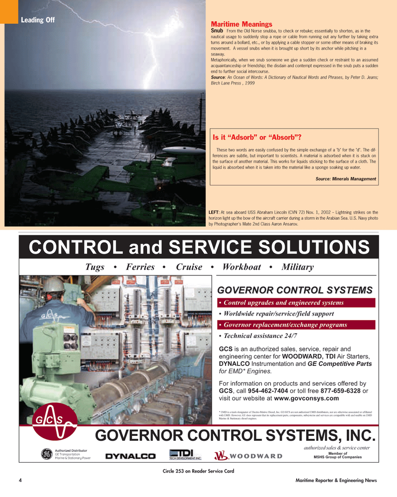 Maritime Reporter Magazine, page 4,  May 2005
