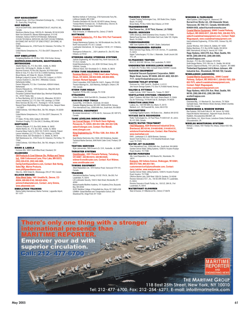 Maritime Reporter Magazine, page 61,  May 2005