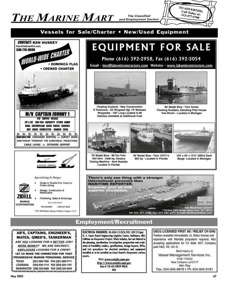 Maritime Reporter Magazine, page 67,  May 2005