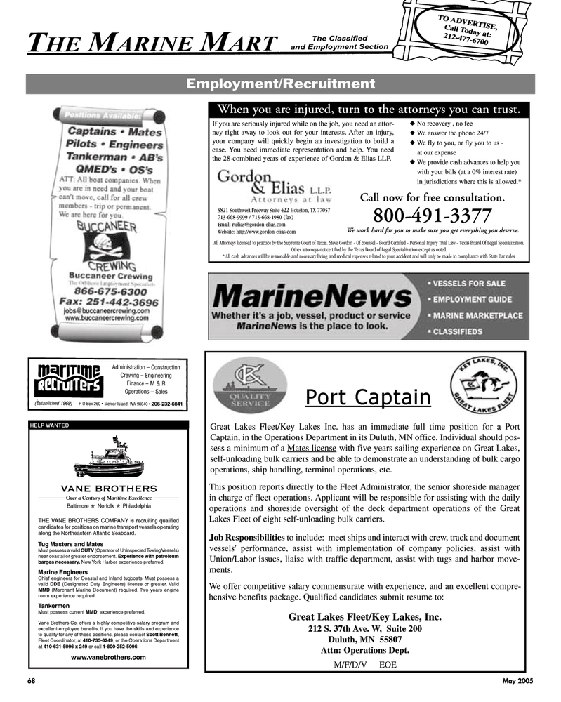 Maritime Reporter Magazine, page 68,  May 2005