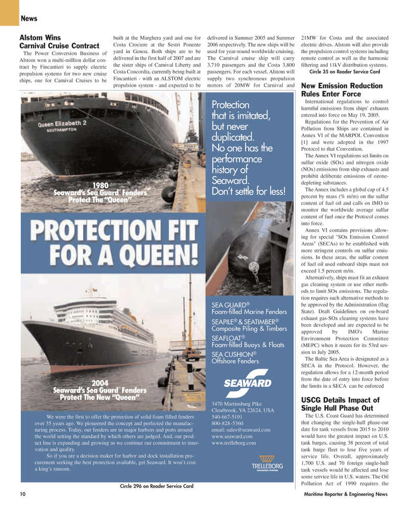Maritime Reporter Magazine, page 10,  Jun 2005