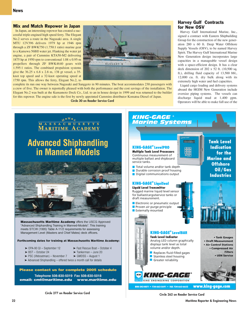 Maritime Reporter Magazine, page 22,  Jun 2005