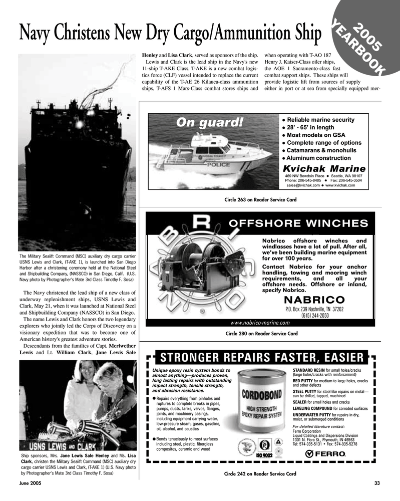 Maritime Reporter Magazine, page 33,  Jun 2005