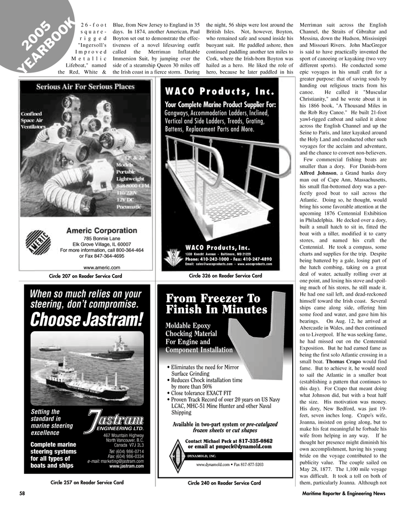 Maritime Reporter Magazine, page 58,  Jun 2005