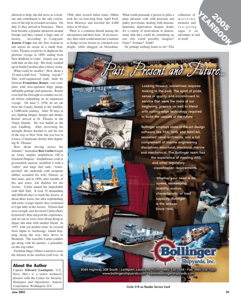 Maritime Reporter Magazine, page 59,  Jun 2005
