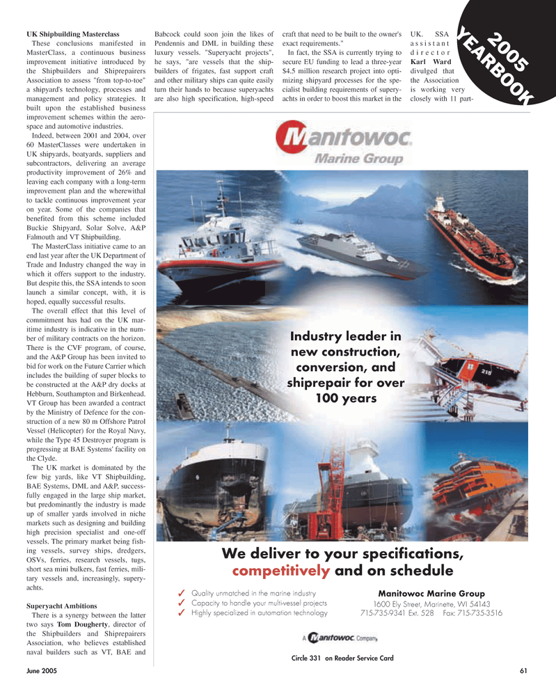 Maritime Reporter Magazine, page 61,  Jun 2005