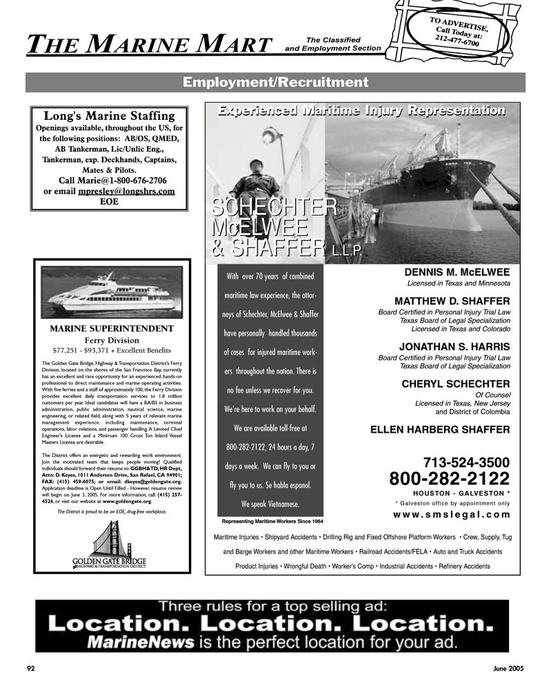 Maritime Reporter Magazine, page 93,  Jun 2005