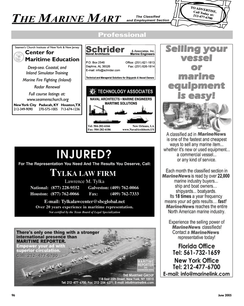 Maritime Reporter Magazine, page 97,  Jun 2005