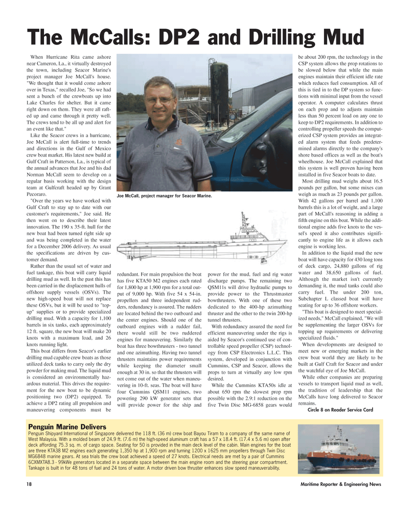 Maritime Reporter Magazine, page 18,  Jul 2005