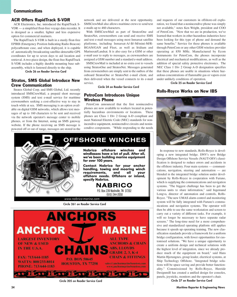Maritime Reporter Magazine, page 34,  Aug 2005