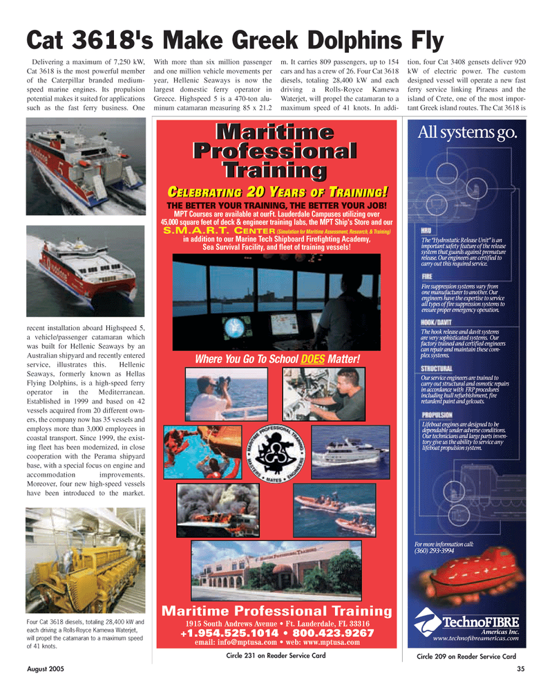 Maritime Reporter Magazine, page 35,  Aug 2005