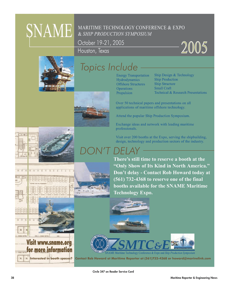 Maritime Reporter Magazine, page 38,  Aug 2005