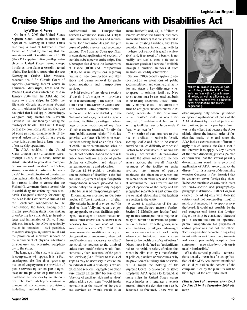 Maritime Reporter Magazine, page 49,  Aug 2005
