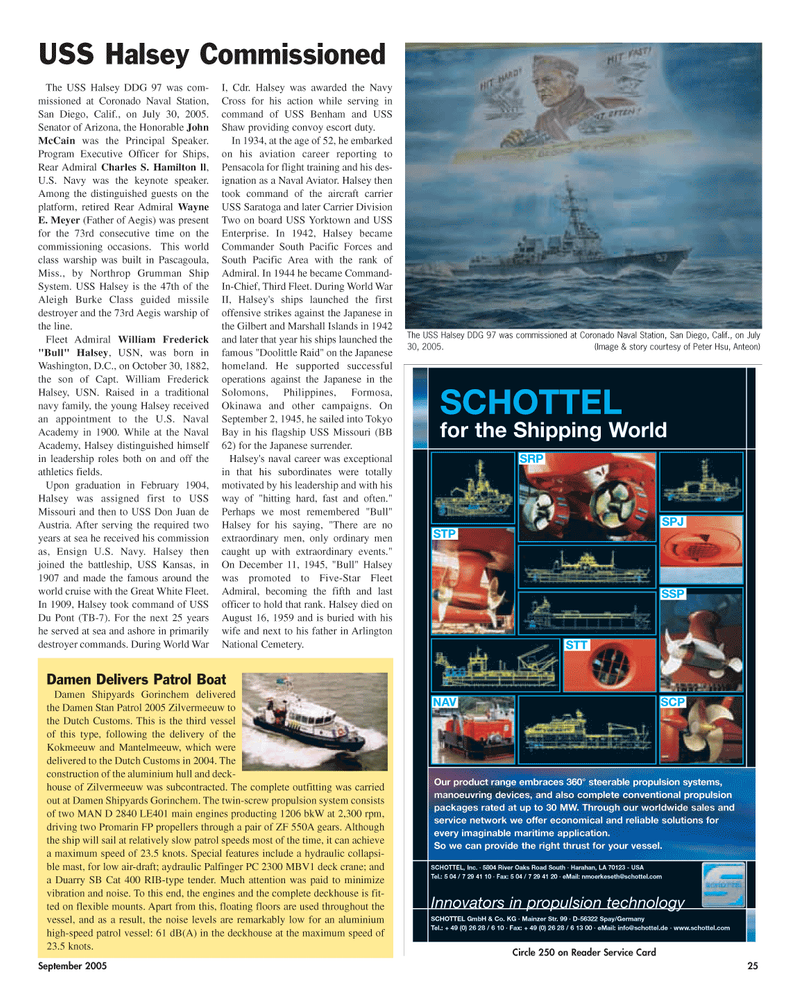 Maritime Reporter Magazine, page 25,  Sep 2005