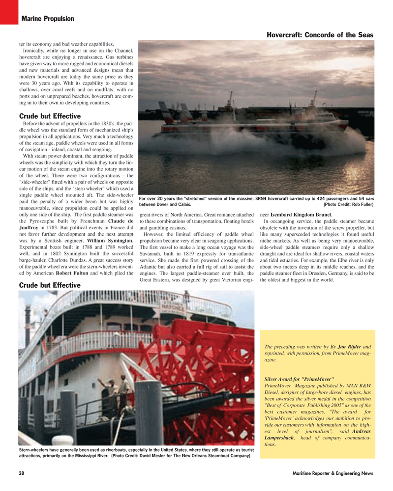 Maritime Reporter Magazine, page 28,  Sep 2005