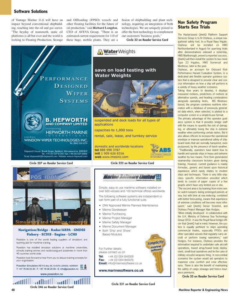 Maritime Reporter Magazine, page 48,  Sep 2005