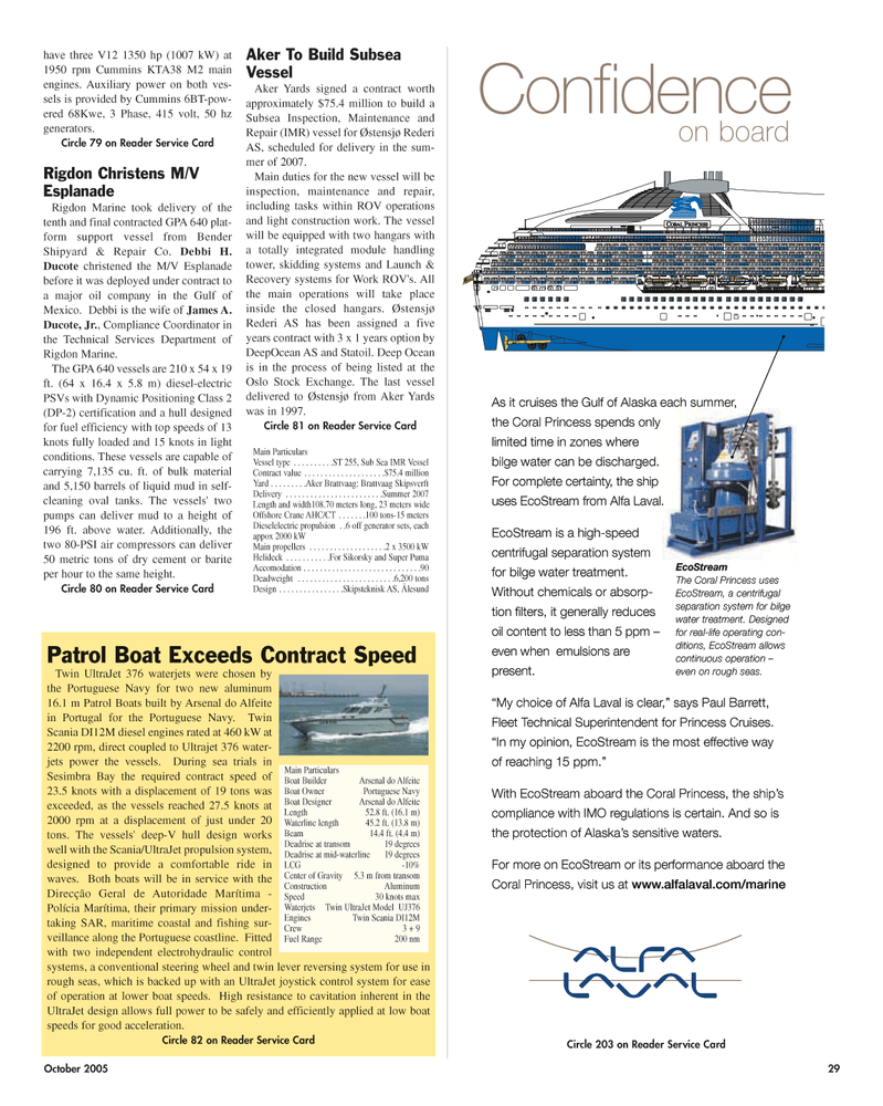 Maritime Reporter Magazine, page 29,  Oct 2005