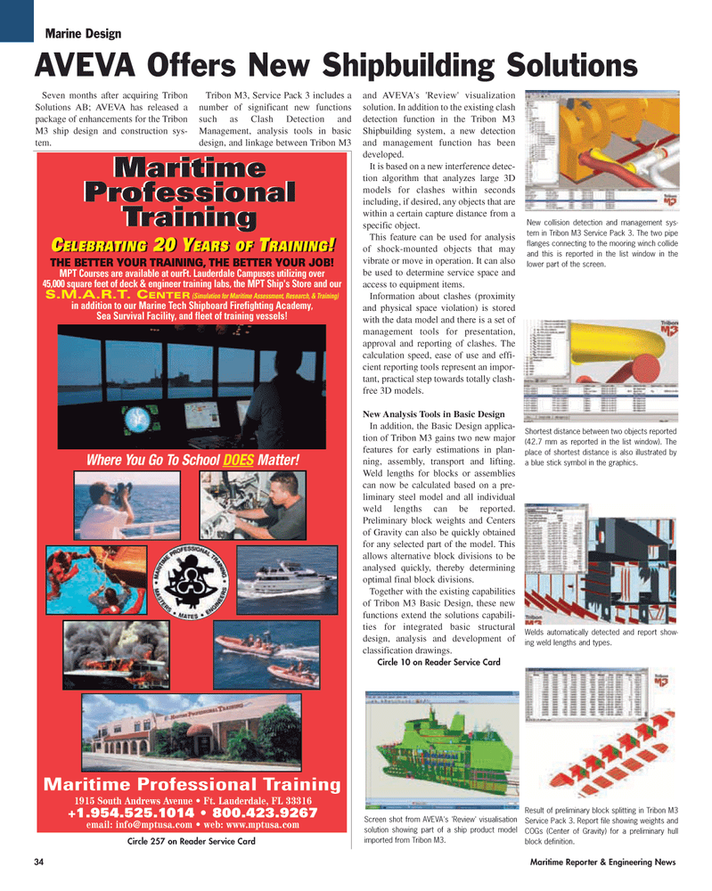 Maritime Reporter Magazine, page 34,  Oct 2005