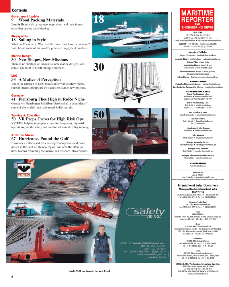 Maritime Reporter Magazine, page 2,  Oct 2005