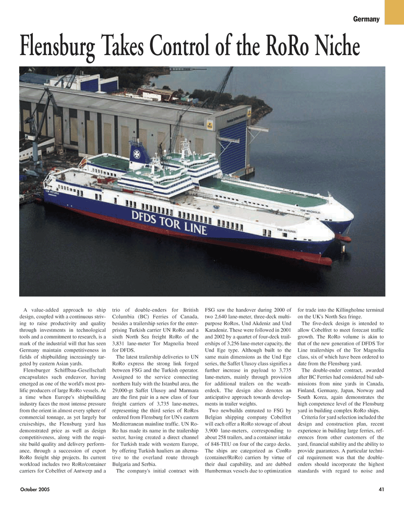 Maritime Reporter Magazine, page 41,  Oct 2005