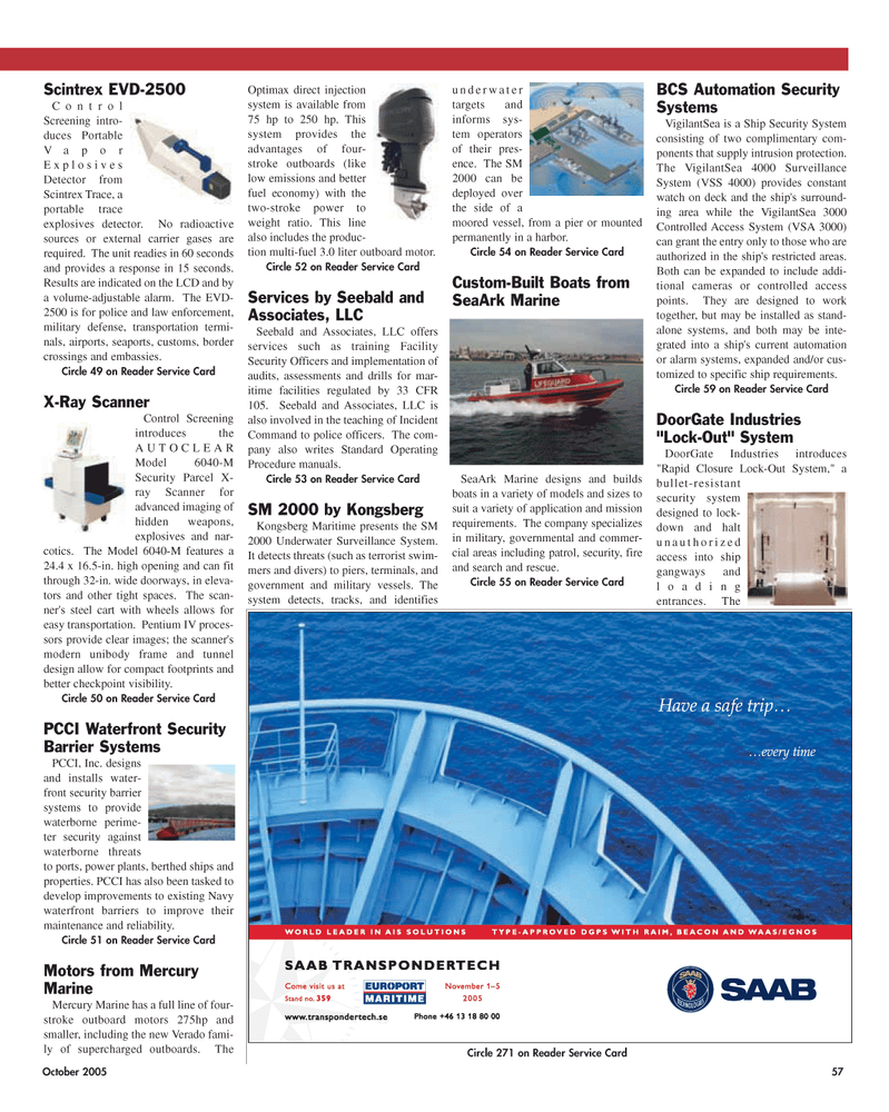 Maritime Reporter Magazine, page 57,  Oct 2005