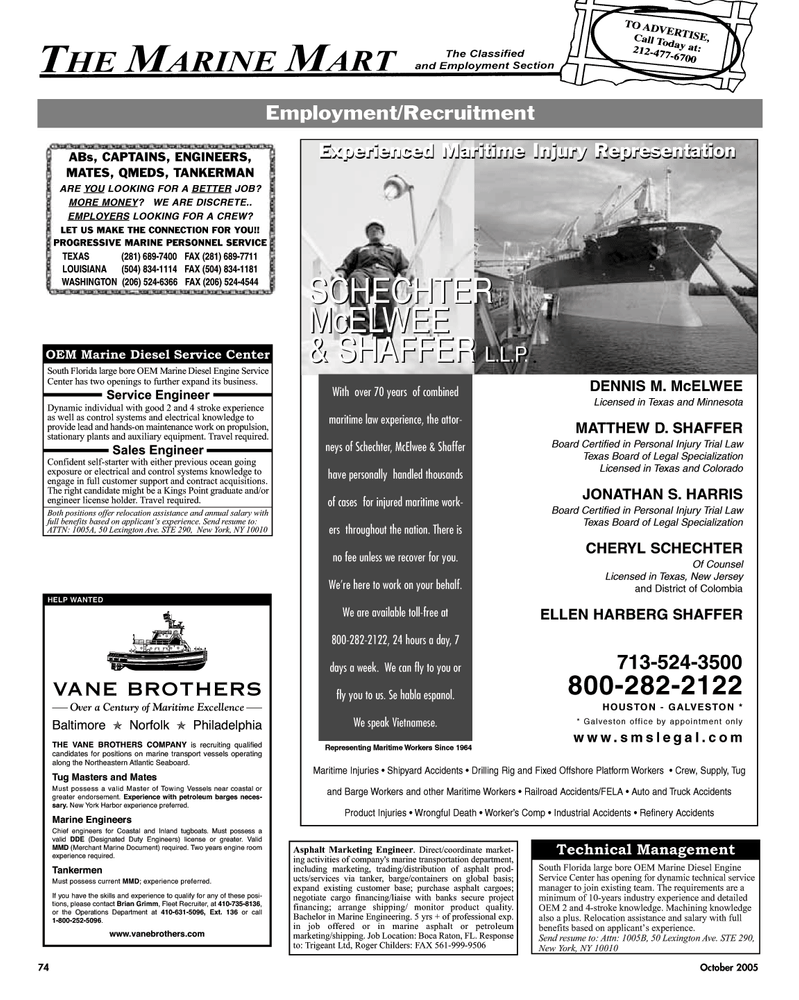 Maritime Reporter Magazine, page 75,  Oct 2005