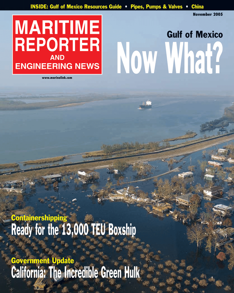 Maritime Reporter Magazine Cover Nov 2005 - The Workboat Annual Edition