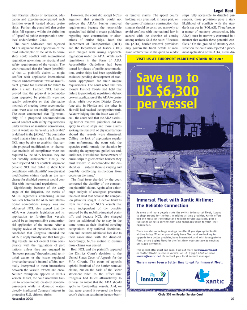 Maritime Reporter Magazine, page 23,  Nov 2005
