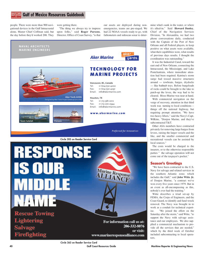 Maritime Reporter Magazine, page 40,  Nov 2005