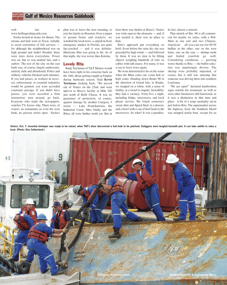 Maritime Reporter Magazine, page 46,  Nov 2005