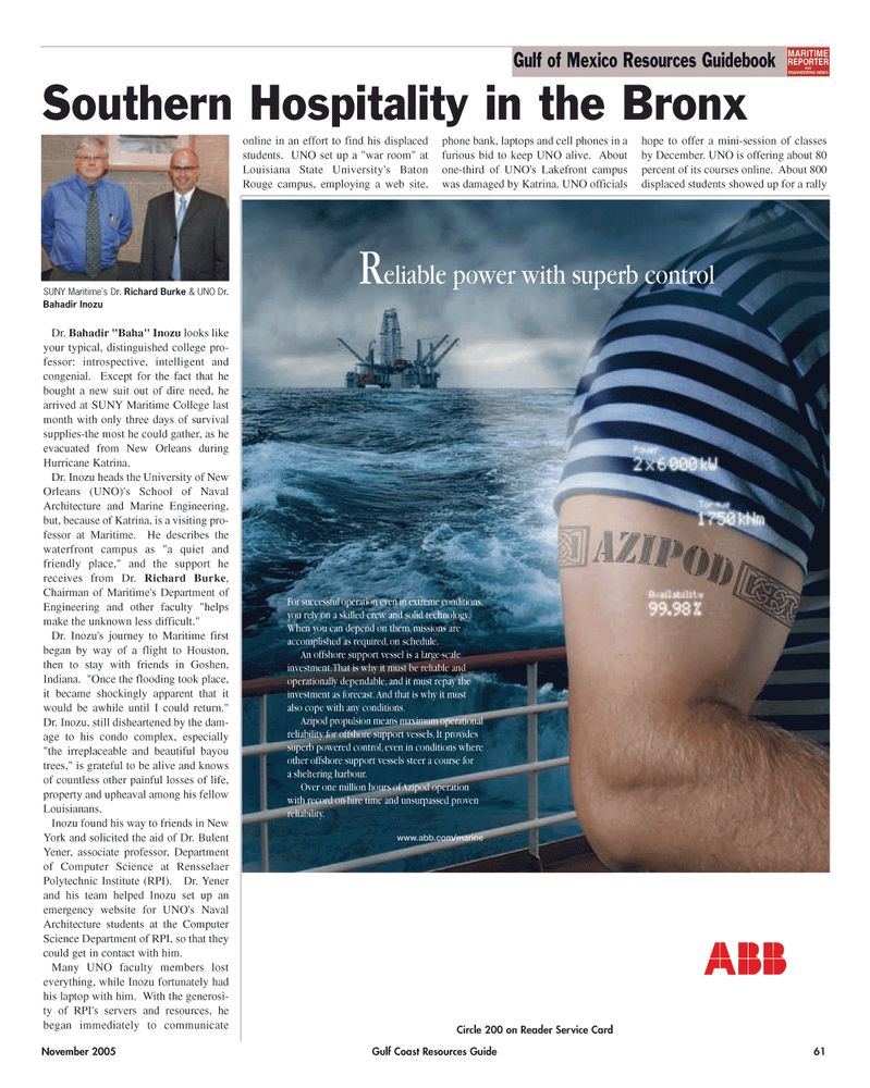 Maritime Reporter Magazine, page 61,  Nov 2005