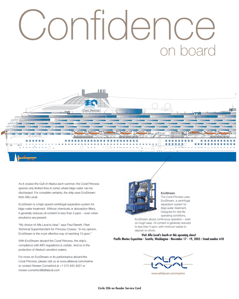 Maritime Reporter Magazine, page 3rd Cover,  Nov 2005
