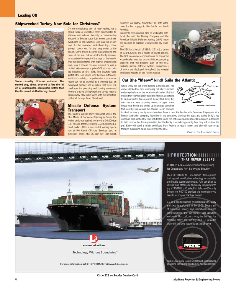 Maritime Reporter Magazine, page 8,  Dec 2005