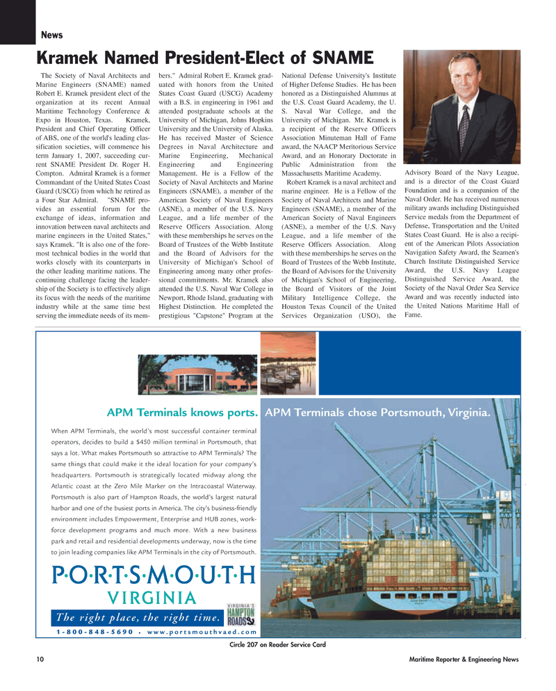 Maritime Reporter Magazine, page 10,  Dec 2005