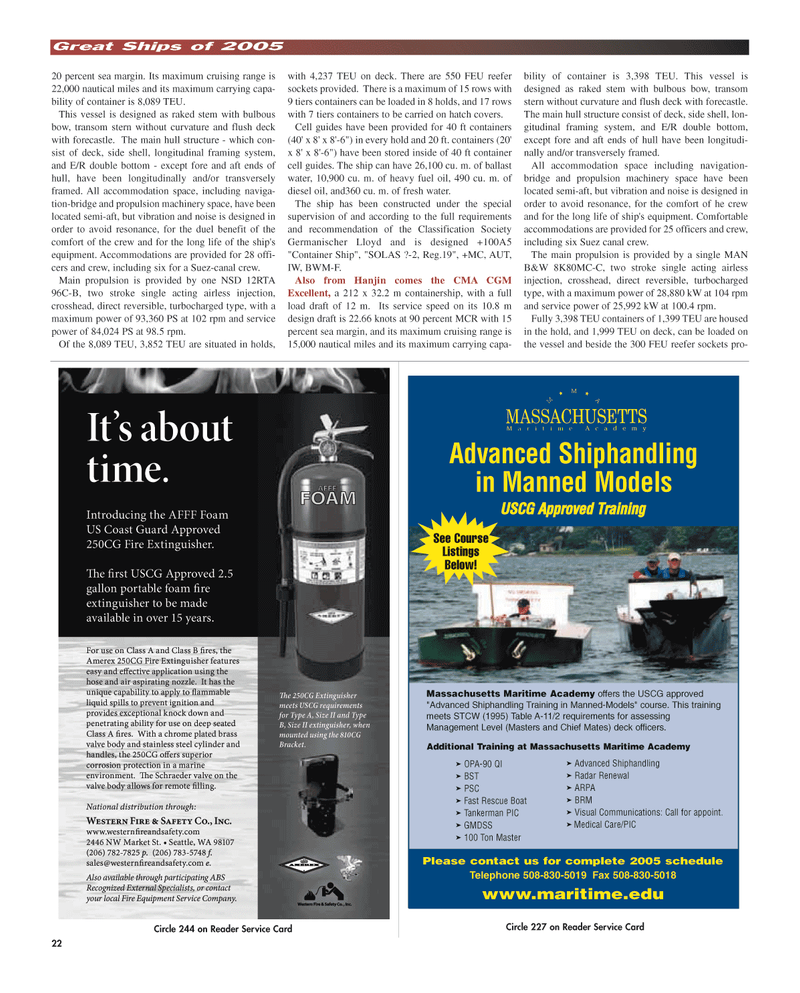 Maritime Reporter Magazine, page 22,  Dec 2005