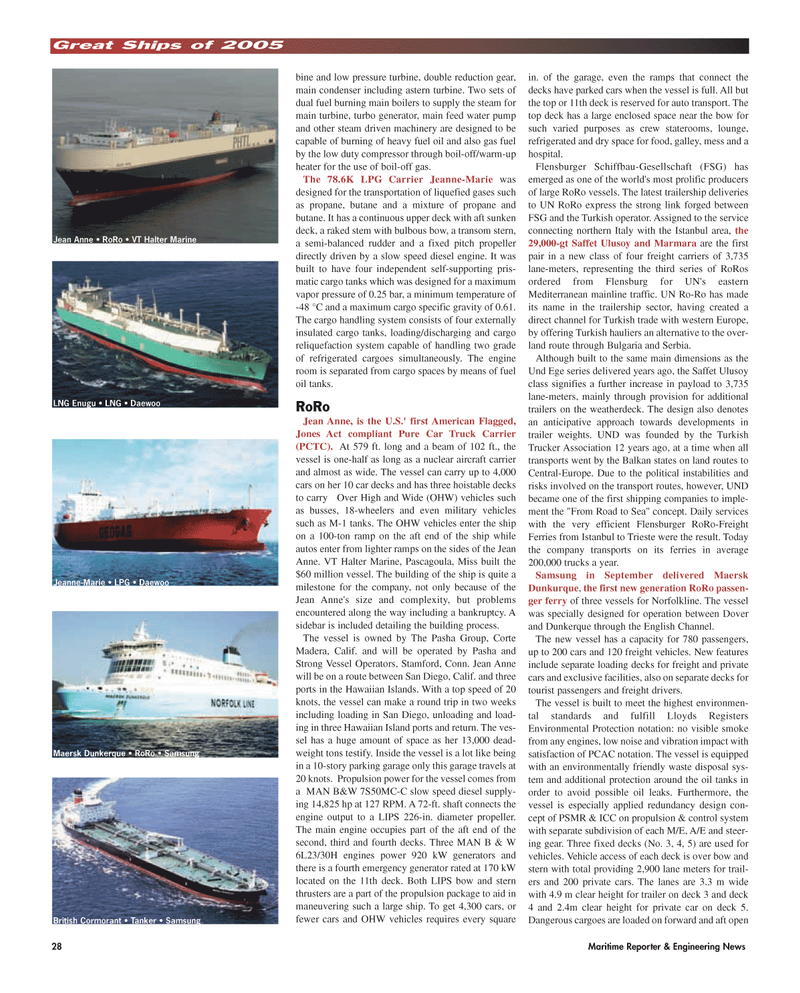Maritime Reporter Magazine, page 28,  Dec 2005