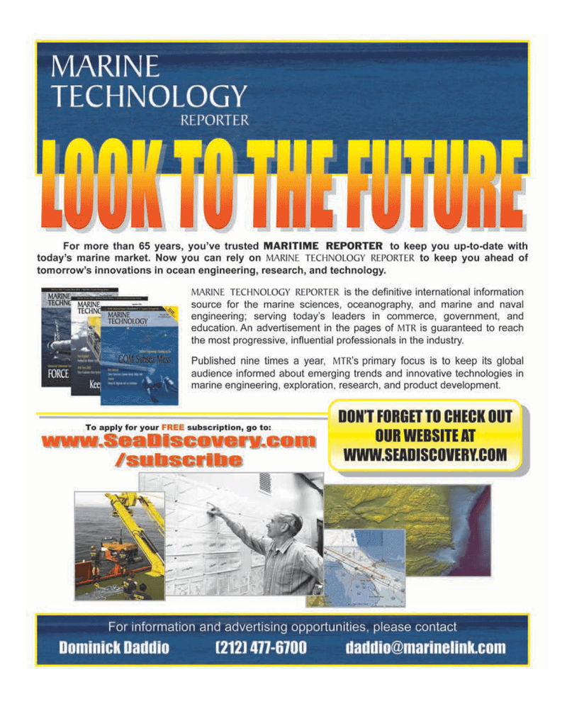 Maritime Reporter Magazine, page 3rd Cover,  Dec 2005