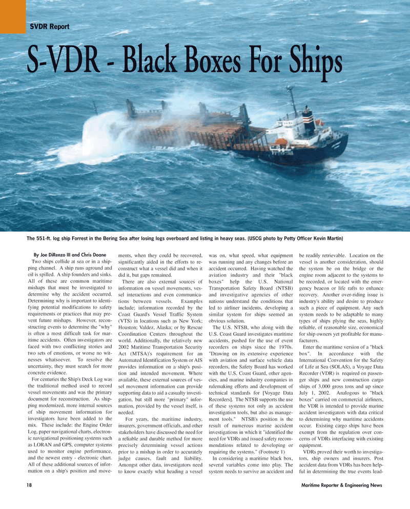 Maritime Reporter Magazine, page 18,  Jan 2006