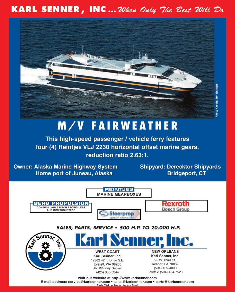 Maritime Reporter Magazine, page 4th Cover,  Jan 2006