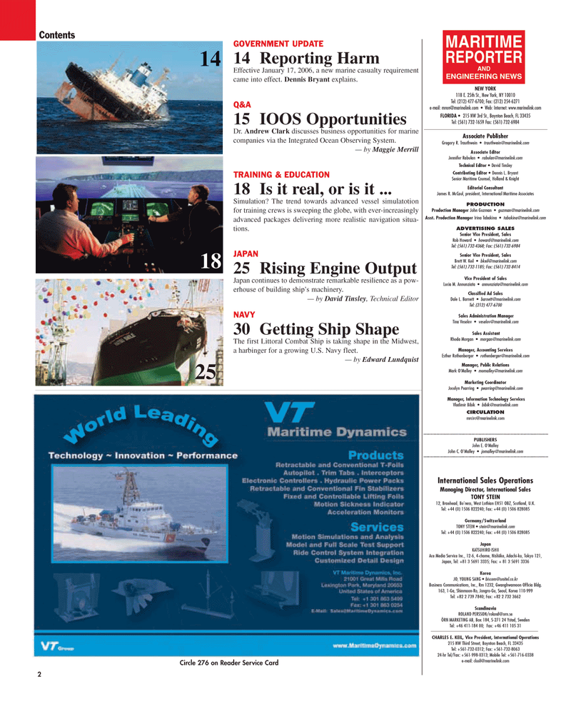 Maritime Reporter Magazine, page 2,  Mar 2006