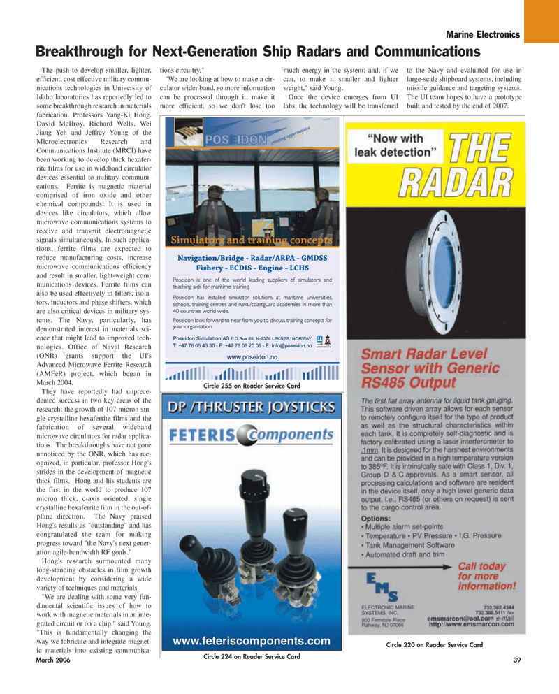 Maritime Reporter Magazine, page 39,  Mar 2006