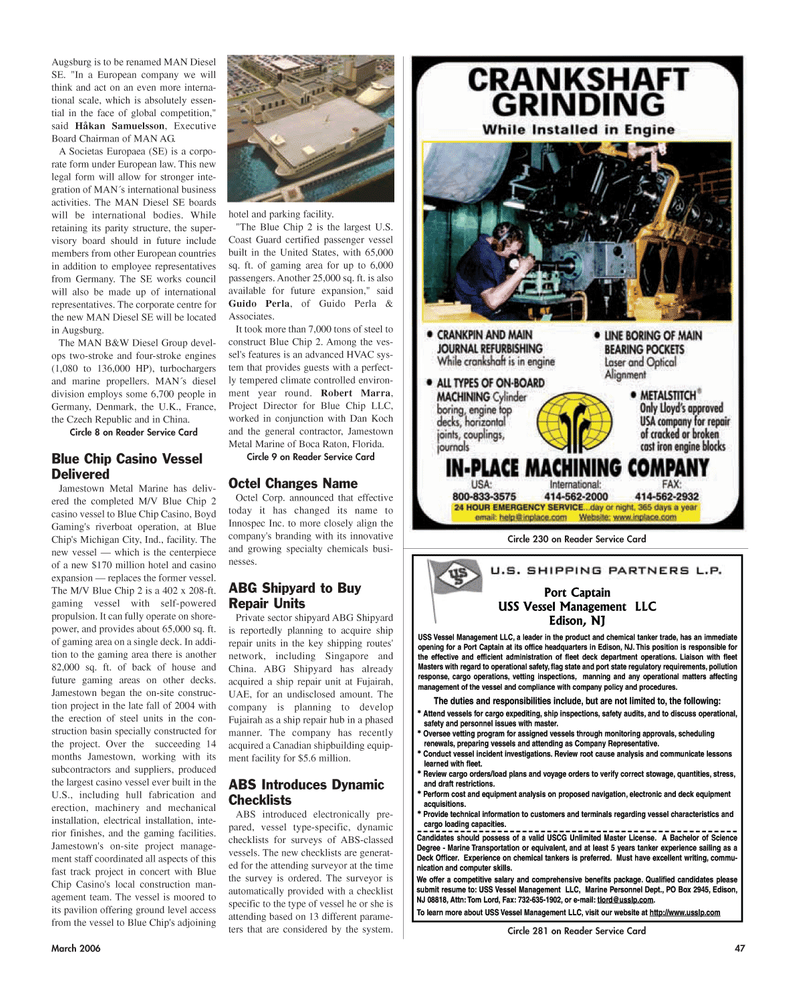 Maritime Reporter Magazine, page 47,  Mar 2006