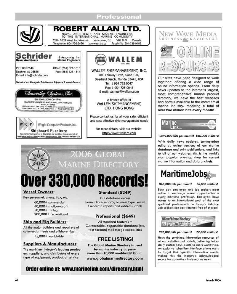 Maritime Reporter Magazine, page 64,  Mar 2006