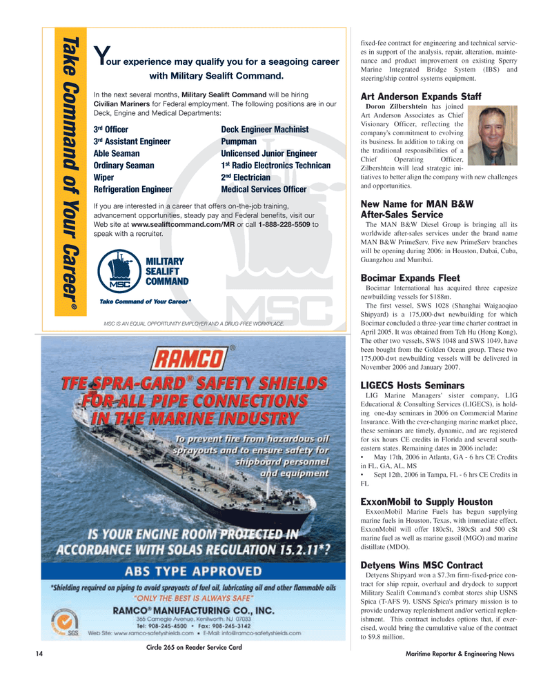 Maritime Reporter Magazine, page 14,  Apr 2006