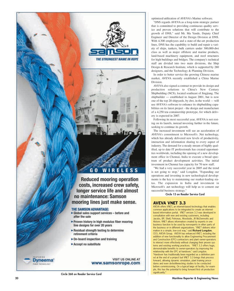 Maritime Reporter Magazine, page 20,  Apr 2006