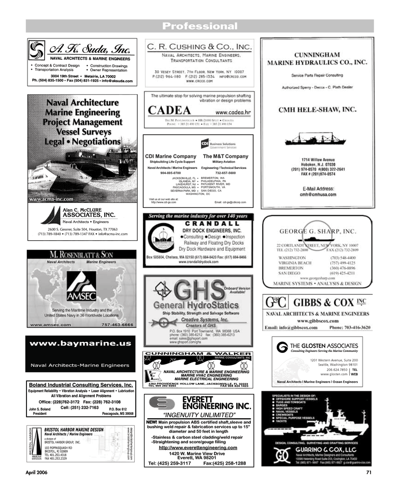 Maritime Reporter Magazine, page 71,  Apr 2006