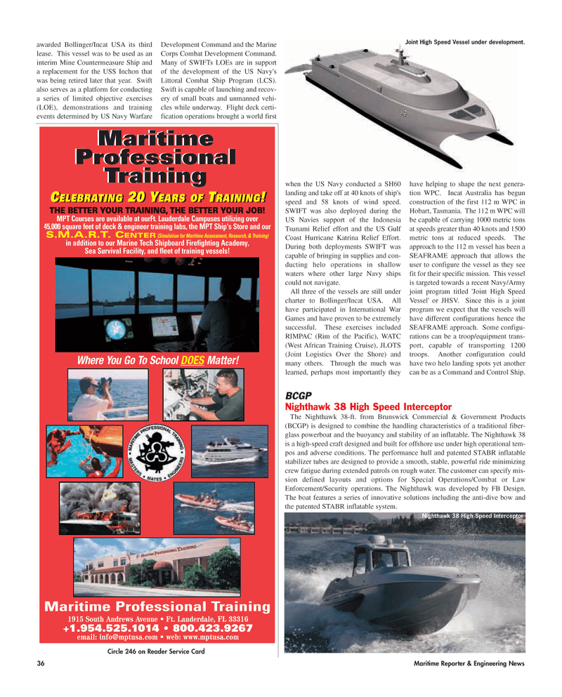 Maritime Reporter Magazine, page 36,  May 2006