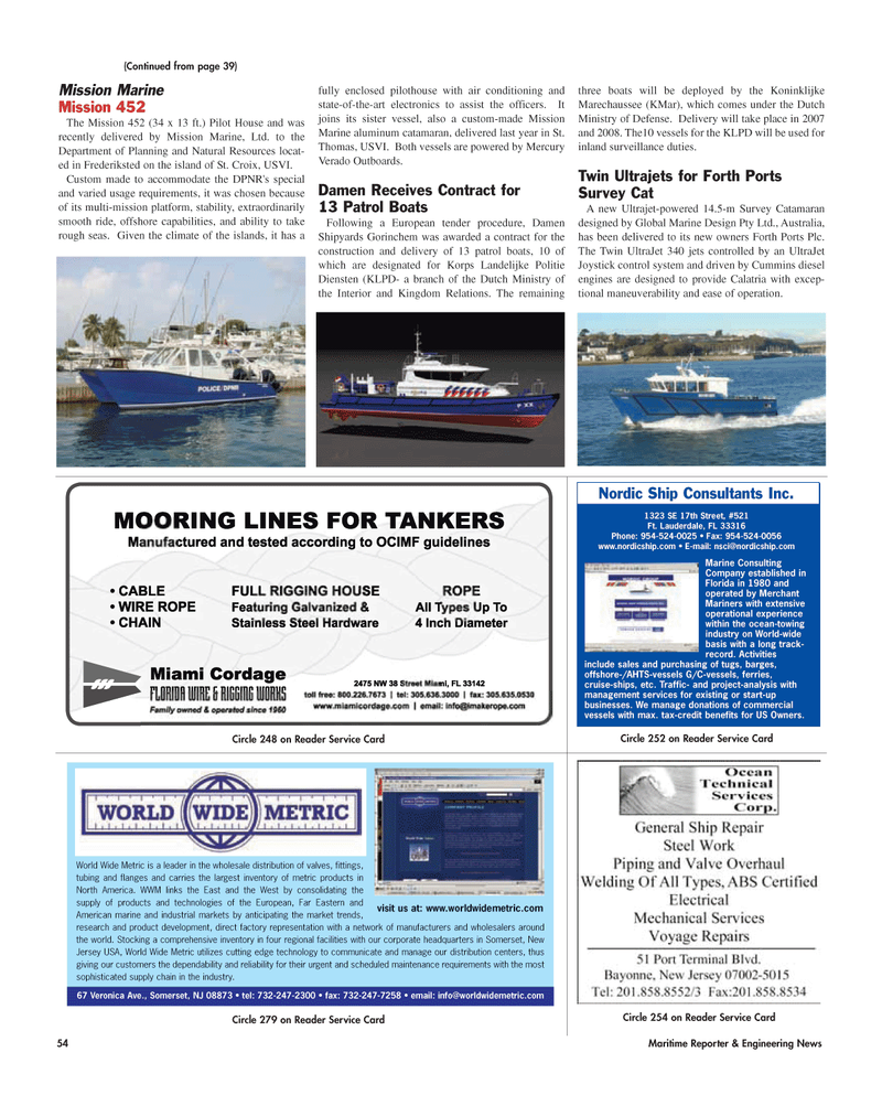 Maritime Reporter Magazine, page 54,  May 2006
