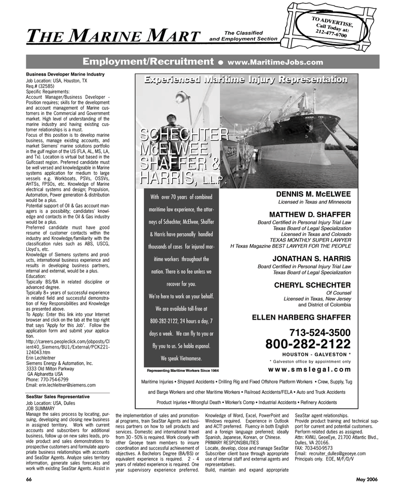 Maritime Reporter Magazine, page 66,  May 2006