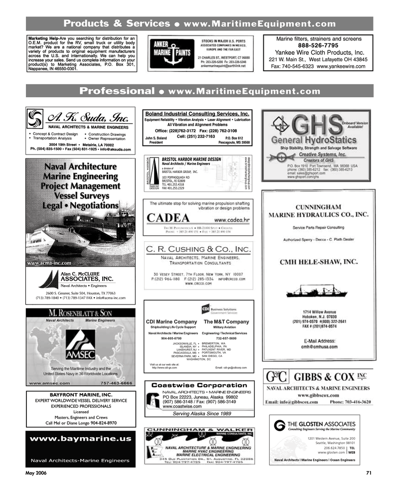 Maritime Reporter Magazine, page 71,  May 2006